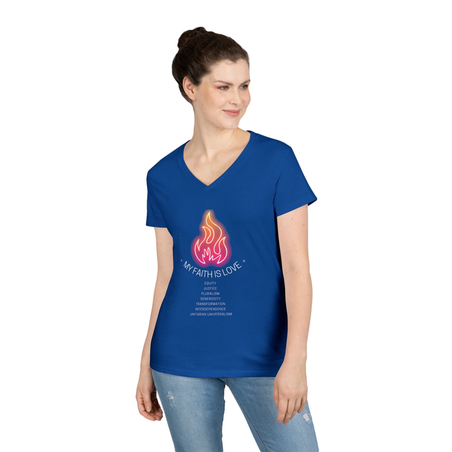My Faith is Love UU Chalice V-Neck