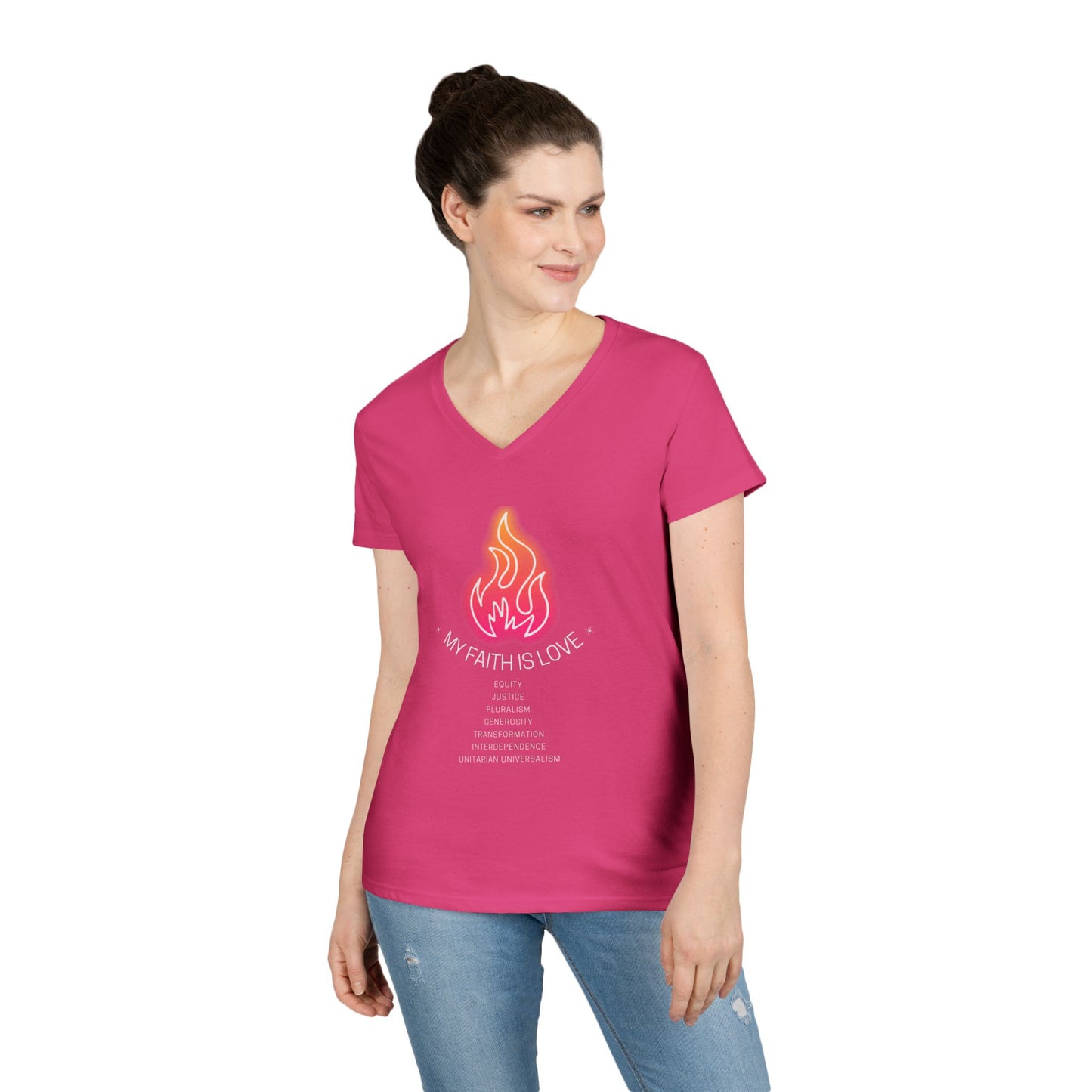 My Faith is Love UU Chalice V-Neck