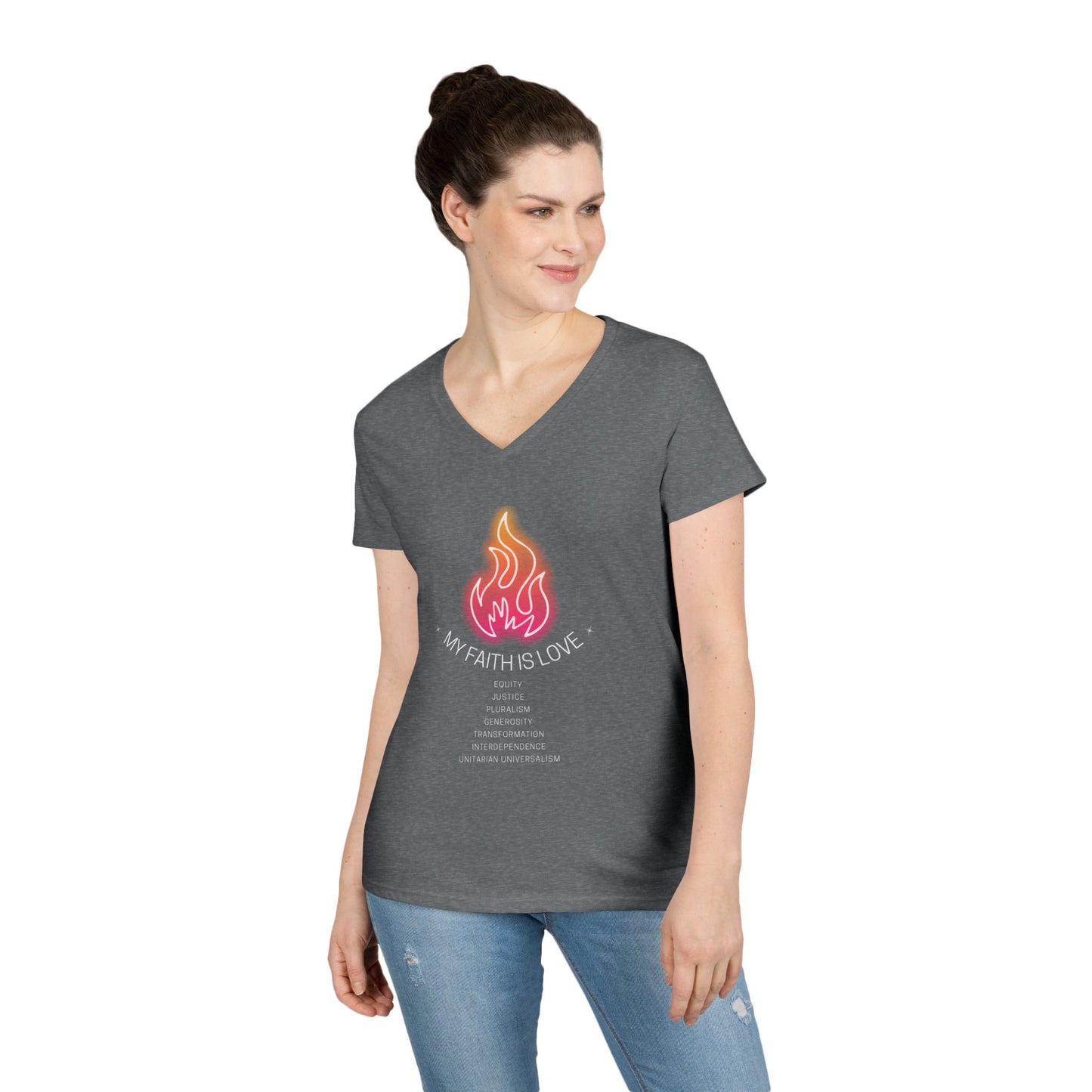My Faith is Love UU Chalice V-Neck