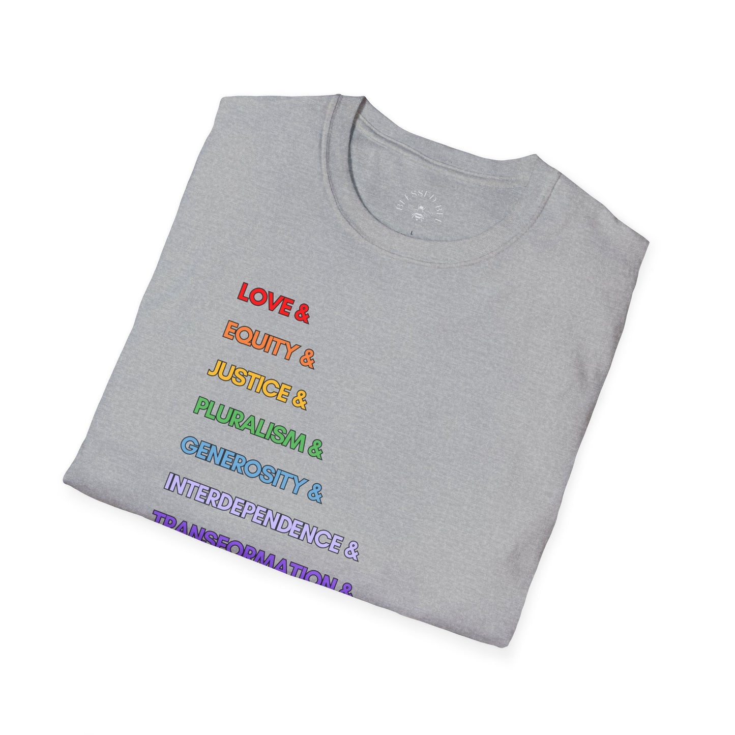 RAINBOW LOVE & UU Values T-Shirt - Adult