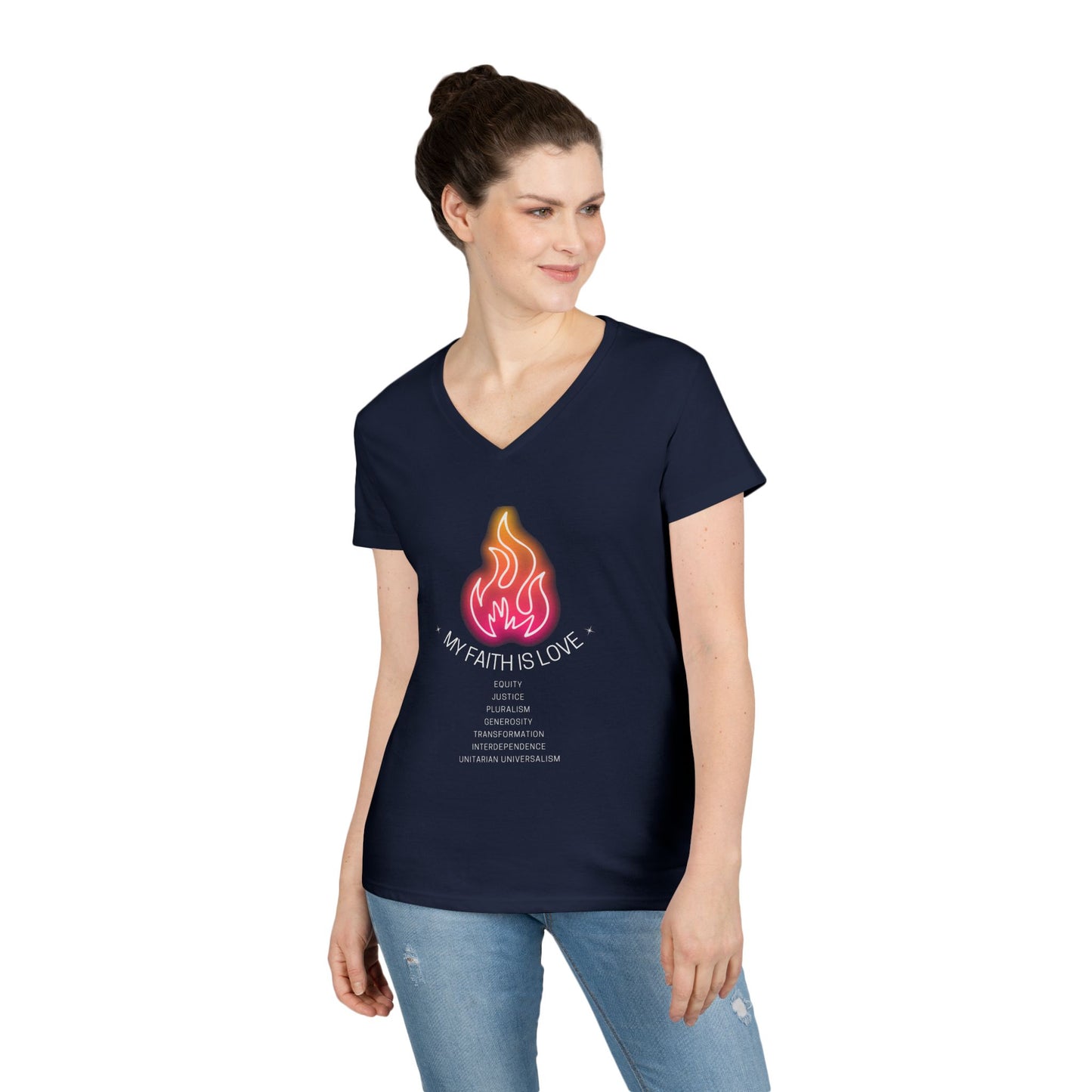 My Faith is Love UU Chalice V-Neck