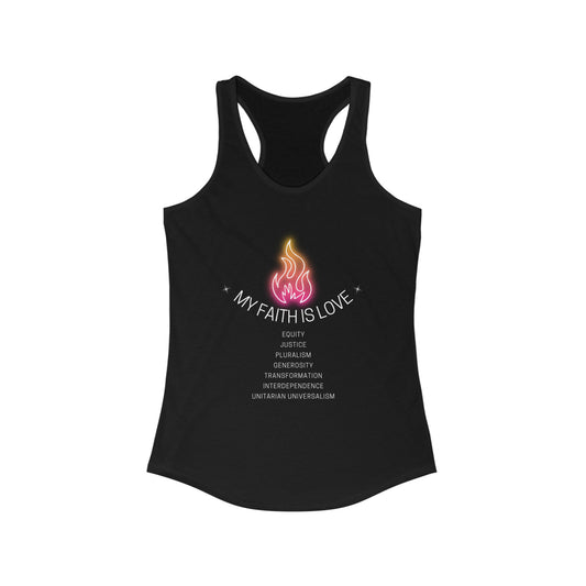 My Faith is Love UU Values Chalice Racerback Tank - Adult (Front Only)