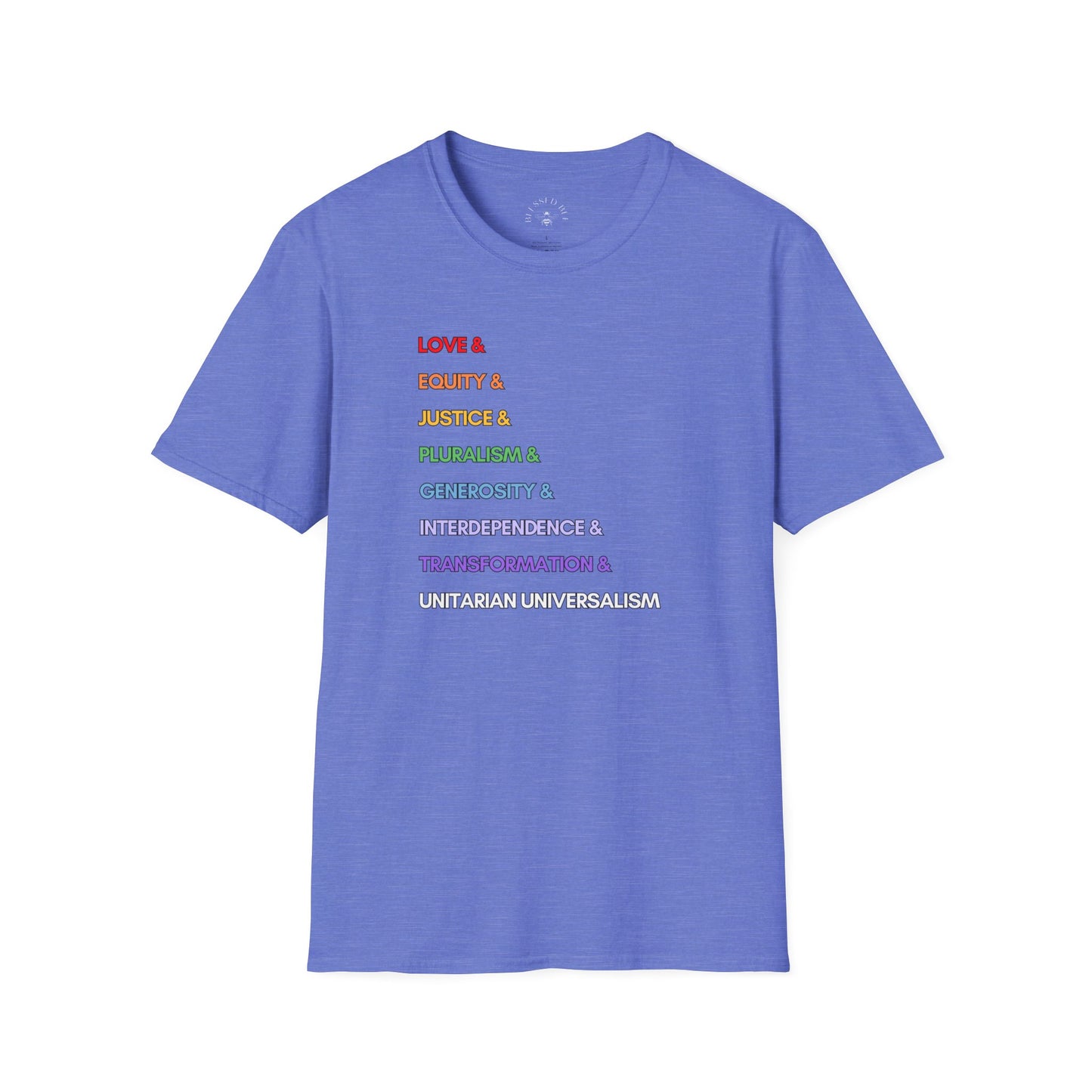 RAINBOW LOVE & UU Values T-Shirt - Adult