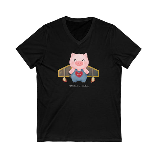 JETPIG Puts Love at the Center V-Neck Tee - Adult (Front Only)