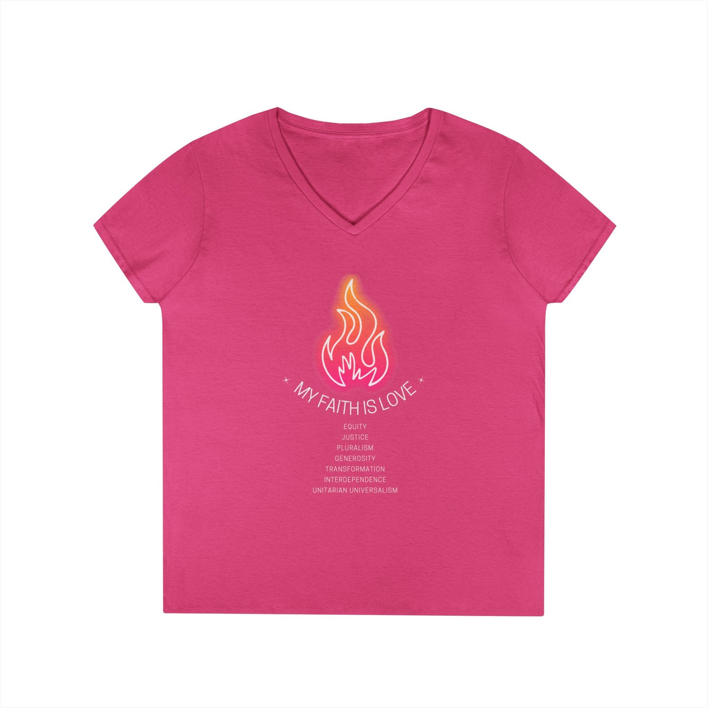 My Faith is Love UU Chalice V-Neck