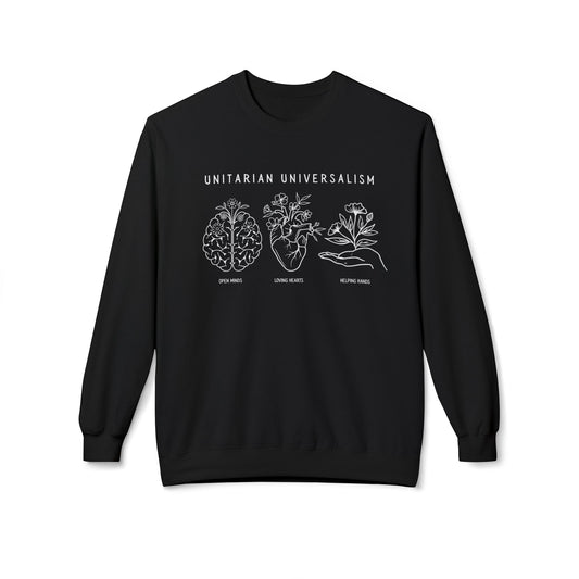 Open Minds, Loving Hearts, Helping Hands Sweatshirt