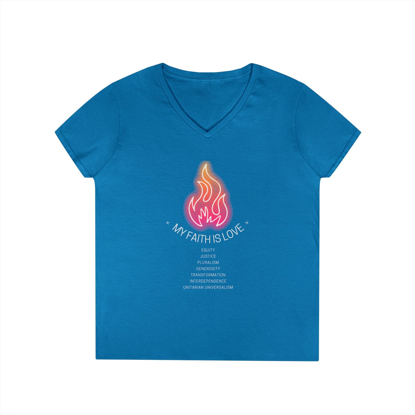 My Faith is Love UU Chalice V-Neck