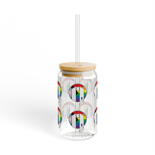 Rainbow UUMA Logo Sipper Glass, 16oz