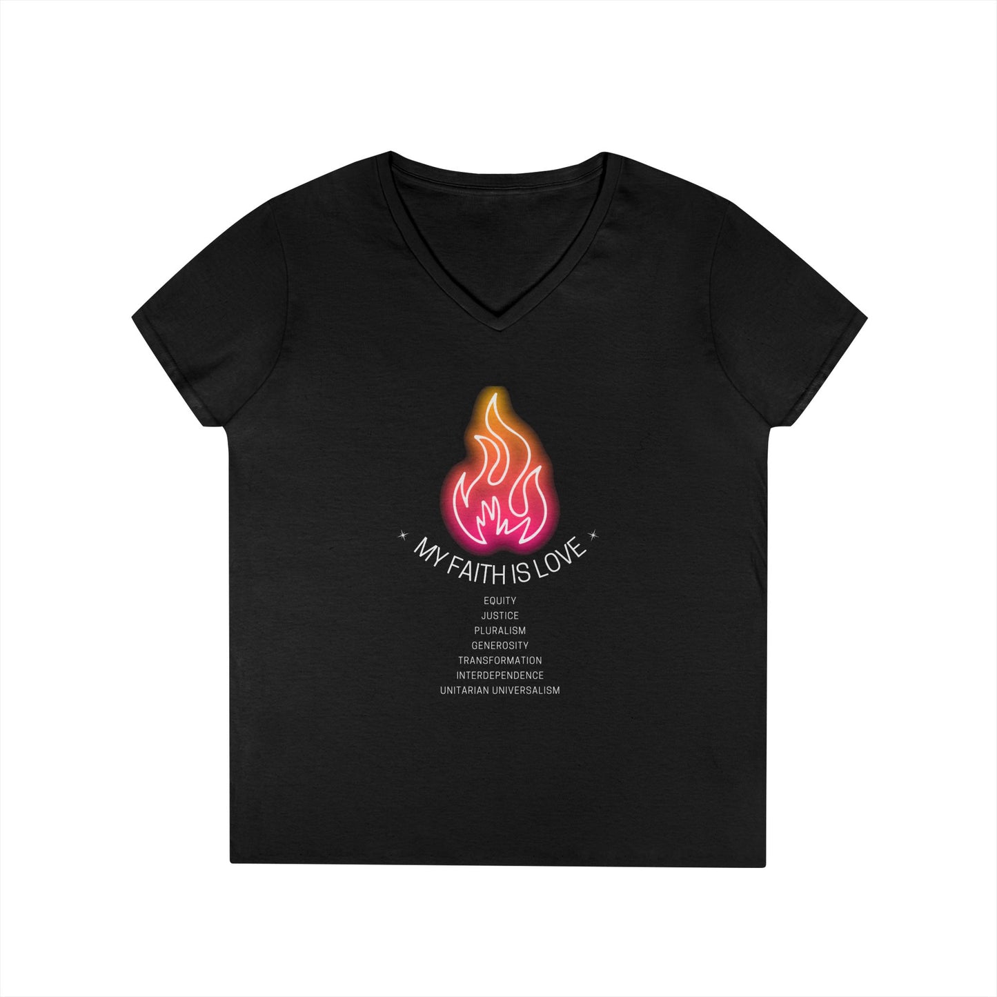 My Faith is Love UU Chalice V-Neck