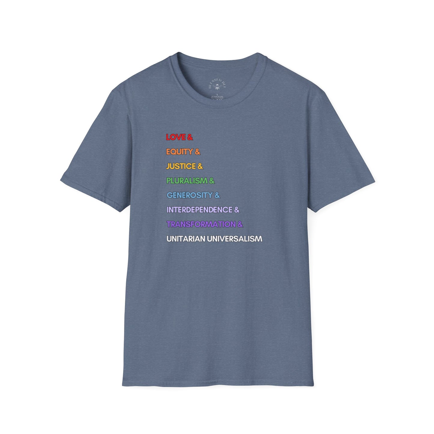 RAINBOW LOVE & UU Values T-Shirt - Adult