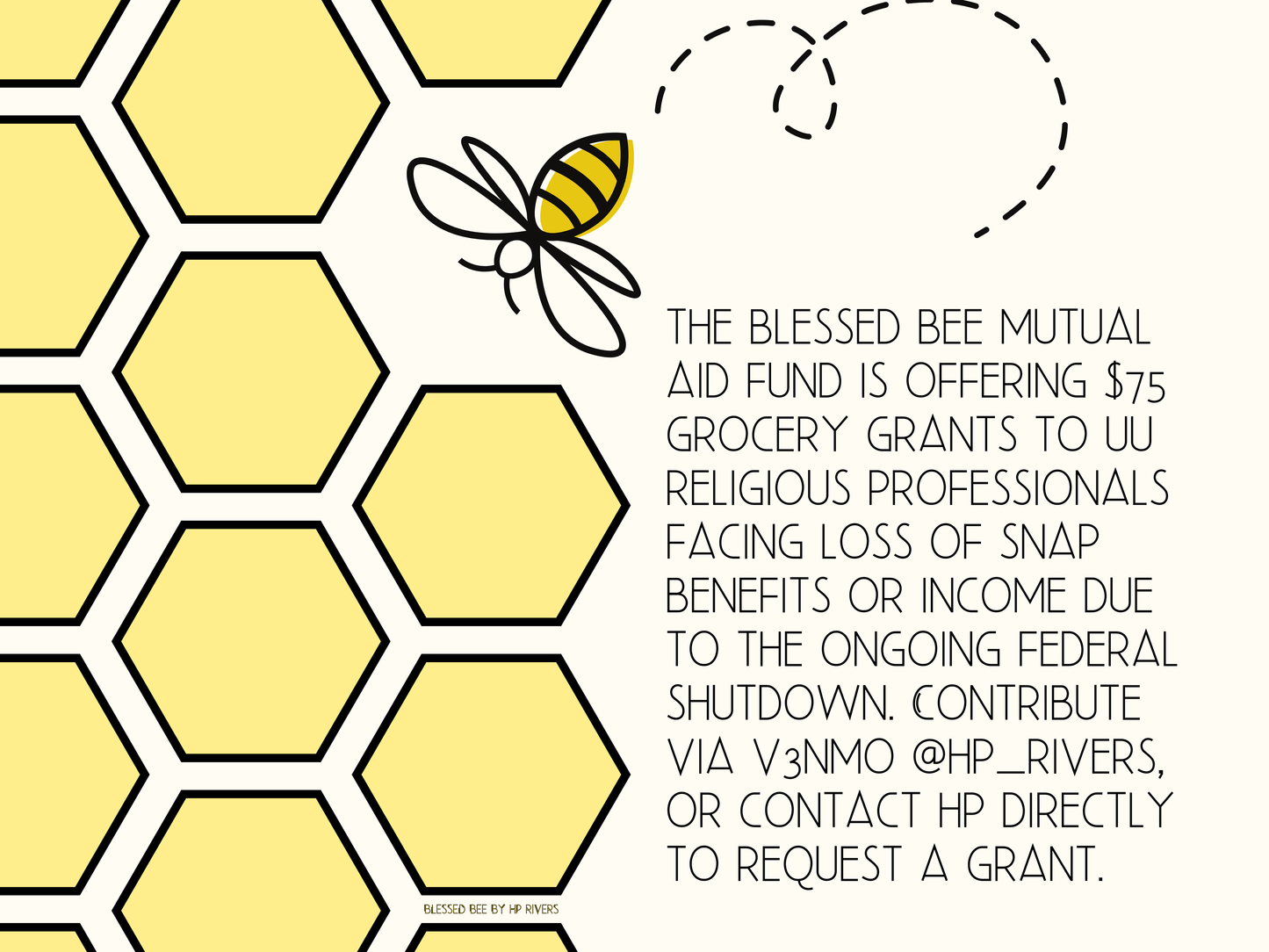 Blessed Bee Mutual Aid Fund - Currently Supporting a Free Little Pantry for Westhaven Elementary & Grocery Grants for UU Religious Professionals