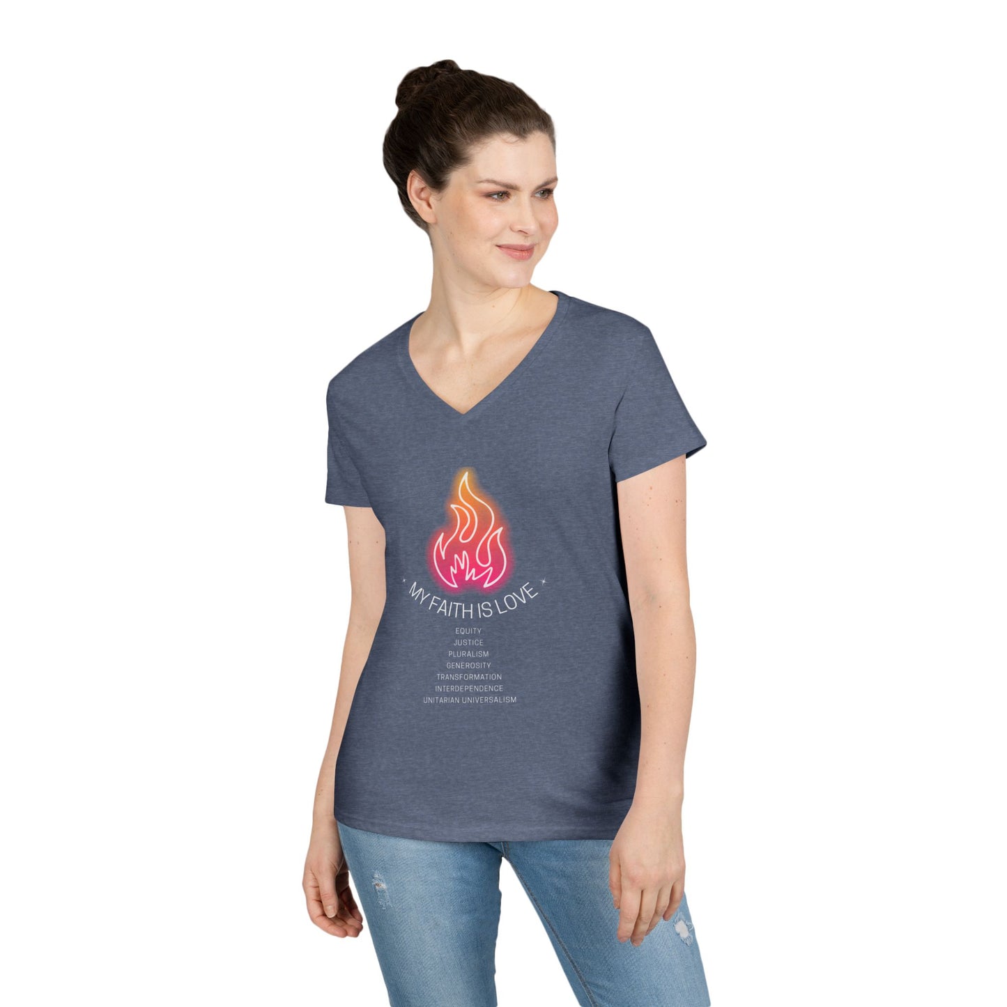 My Faith is Love UU Chalice V-Neck