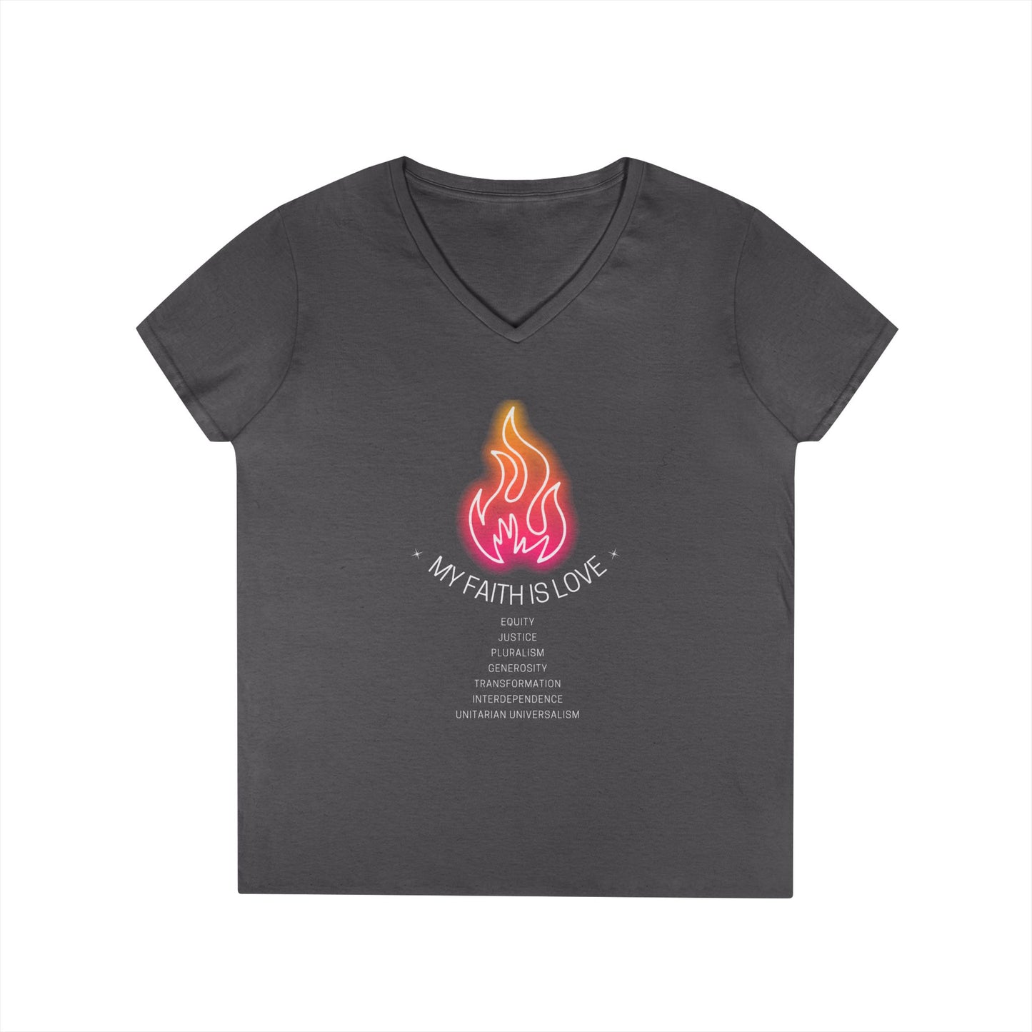 My Faith is Love UU Chalice V-Neck