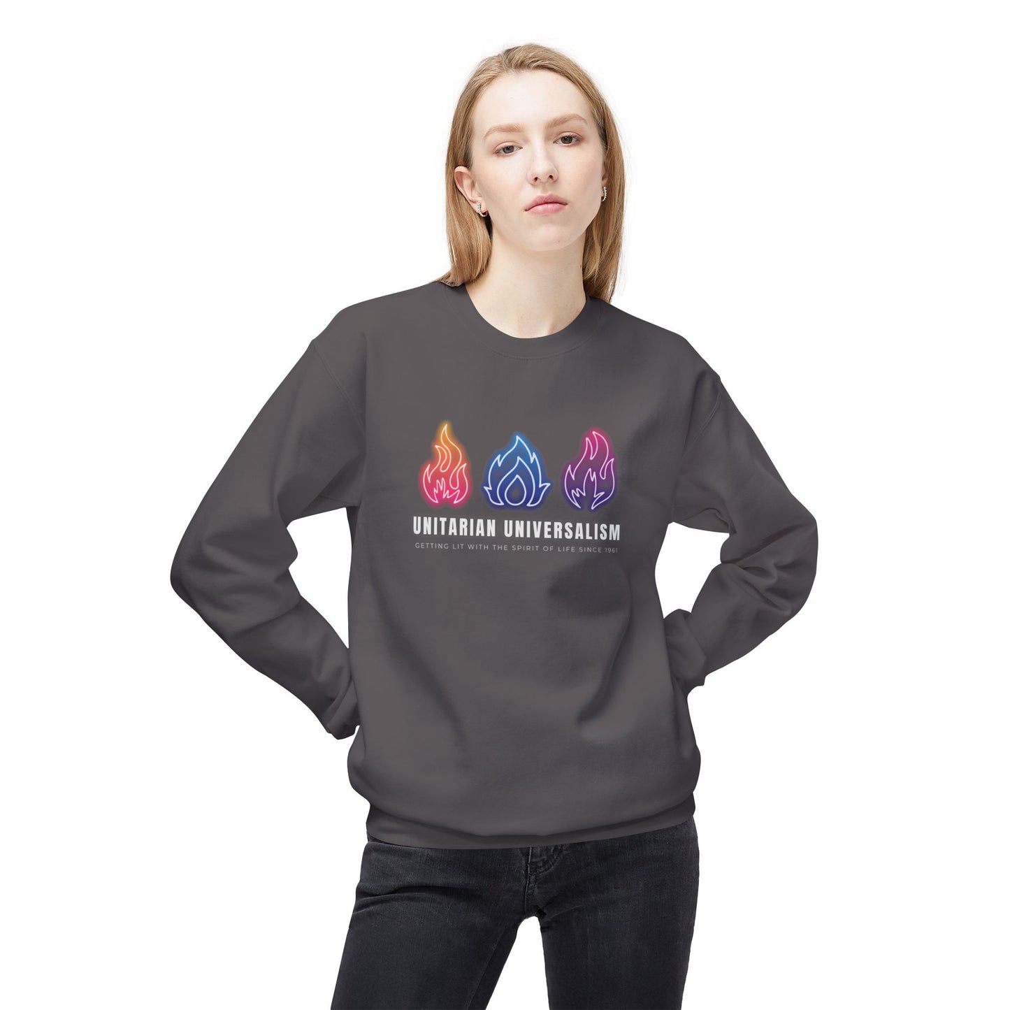 UU - Getting Lit With the Spirit of Life Sweatshirt - Adult - Unisex Midweight Softstyle Fleece Crewneck Sweatshirt