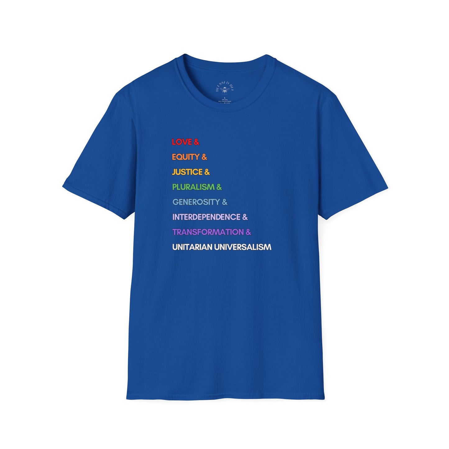 RAINBOW LOVE & UU Values T-Shirt - Adult