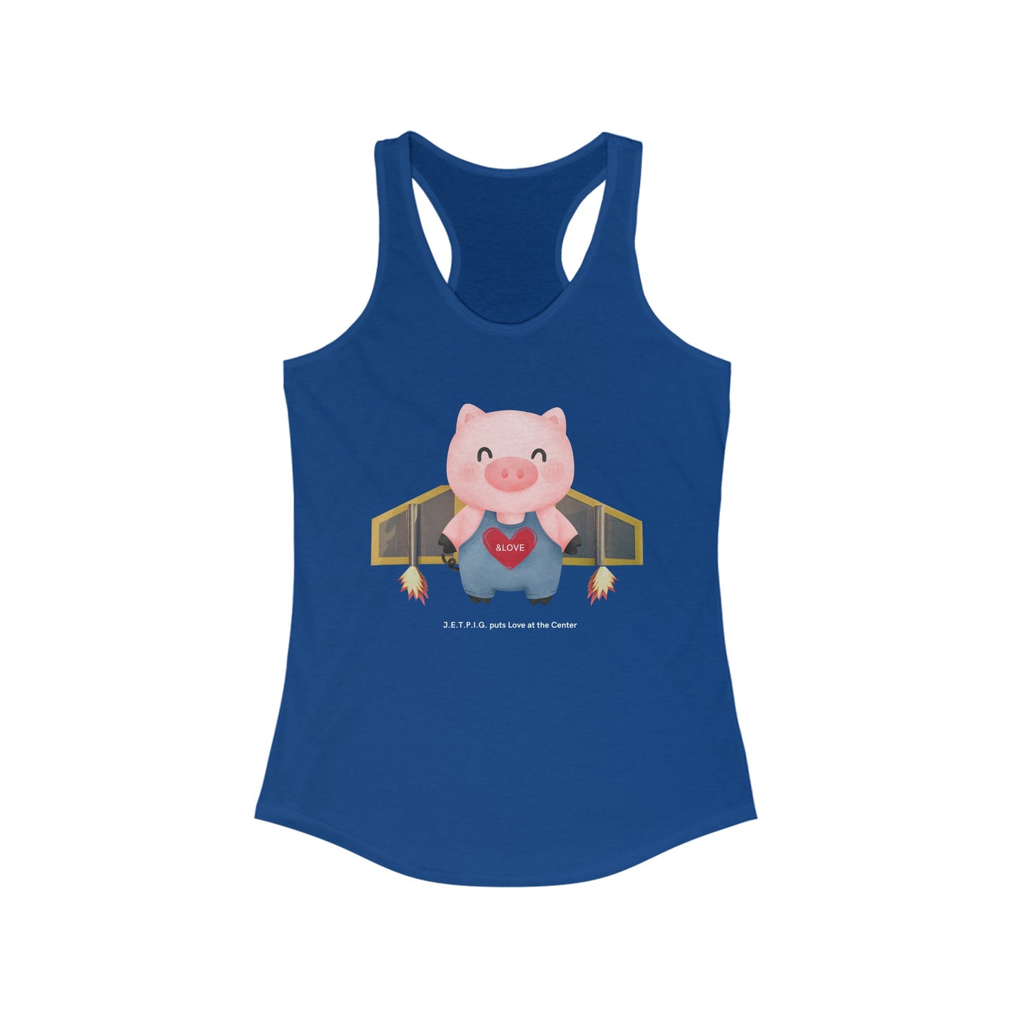 JETPIG Puts Love at the Center Racerback Tank - Adult (Front Only)