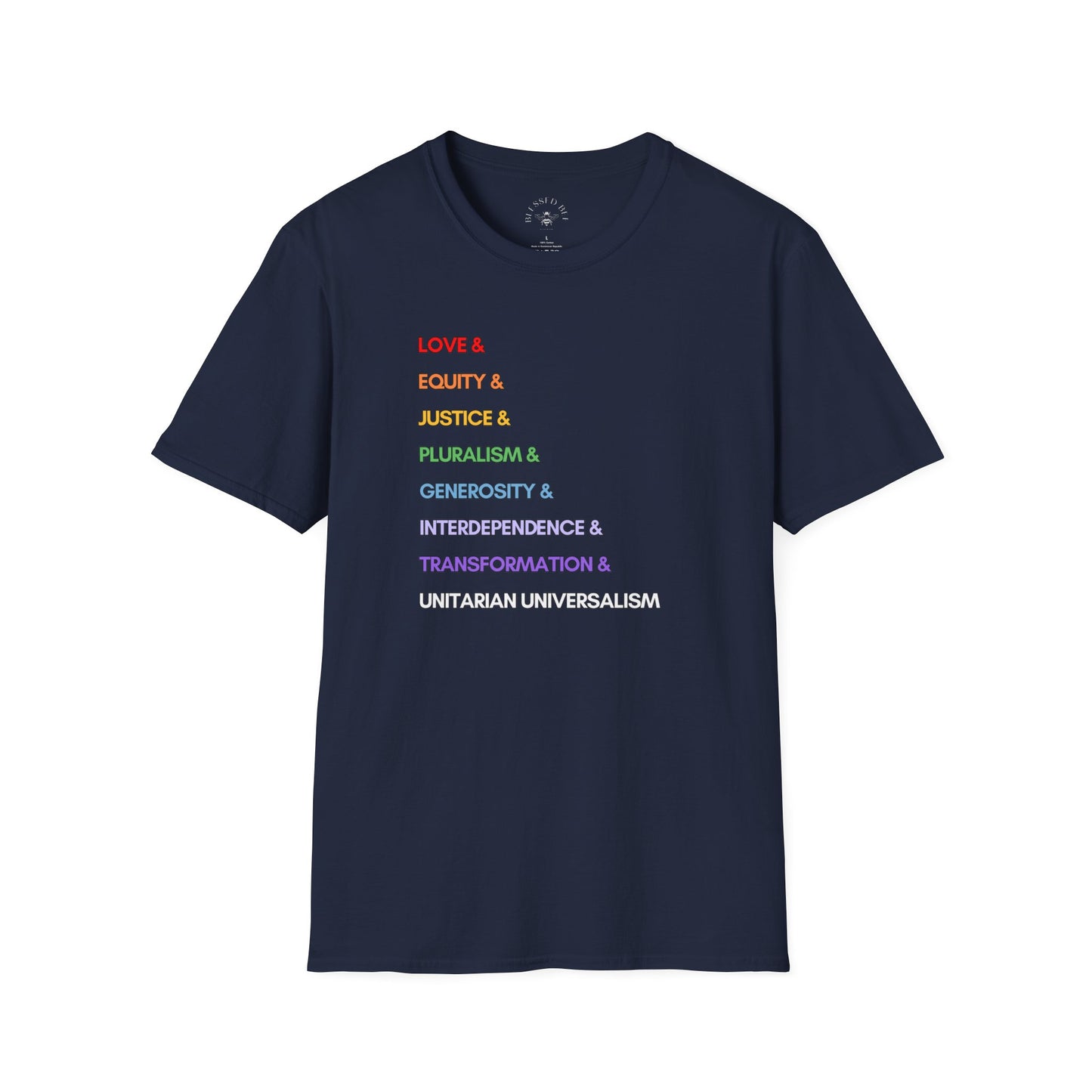 RAINBOW LOVE & UU Values T-Shirt - Adult