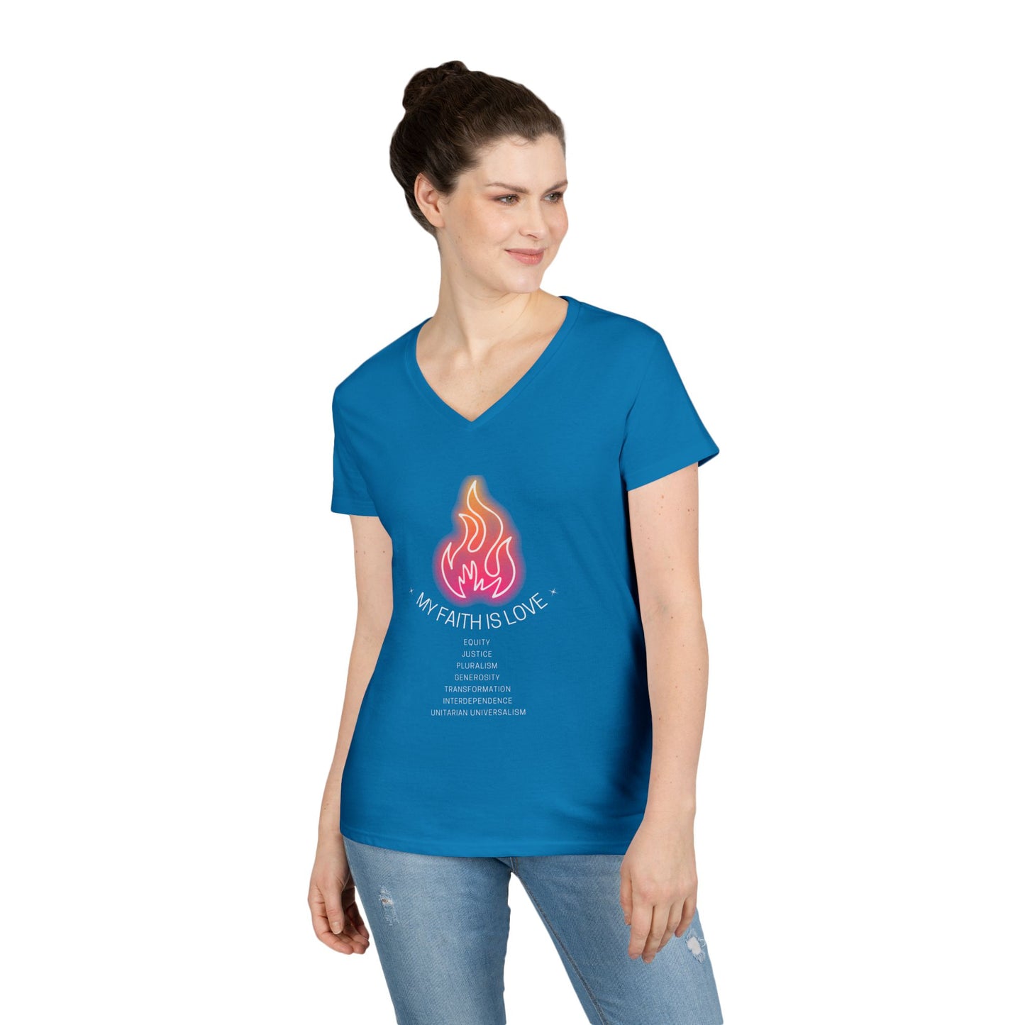My Faith is Love UU Chalice V-Neck