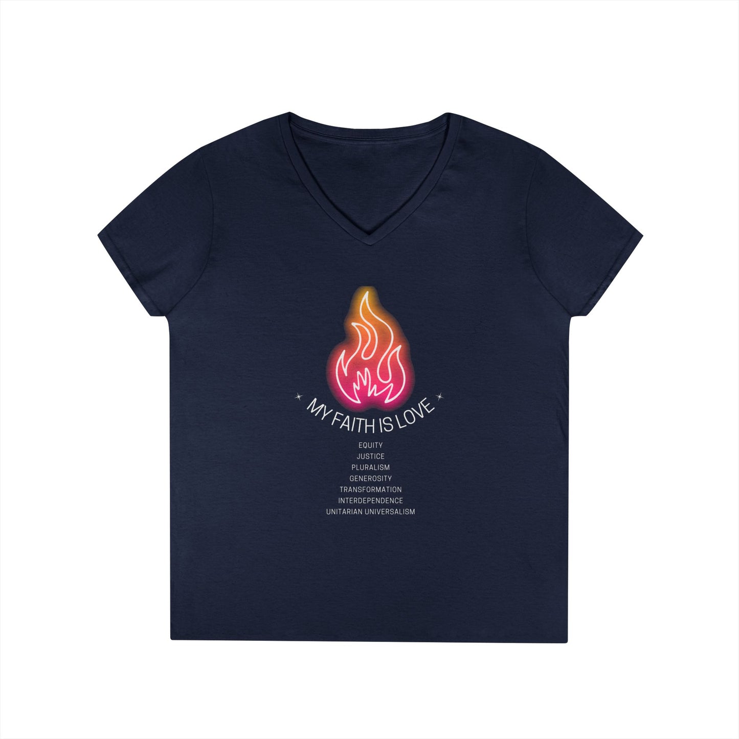 My Faith is Love UU Chalice V-Neck